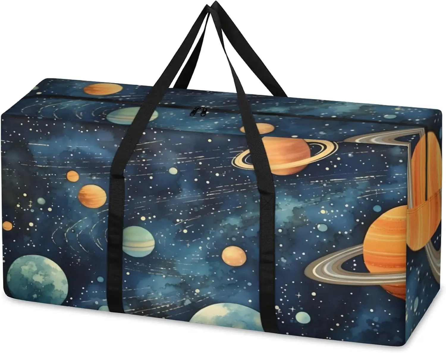 Universe Galaxy Extra Large Moving Bags Heavy Duty Storage Bags Graffiti Galaxy Cloth Wrap Around Handles Double Zipper Reusable Convenient Foldable Storage Tote for Travel Camping Space Save