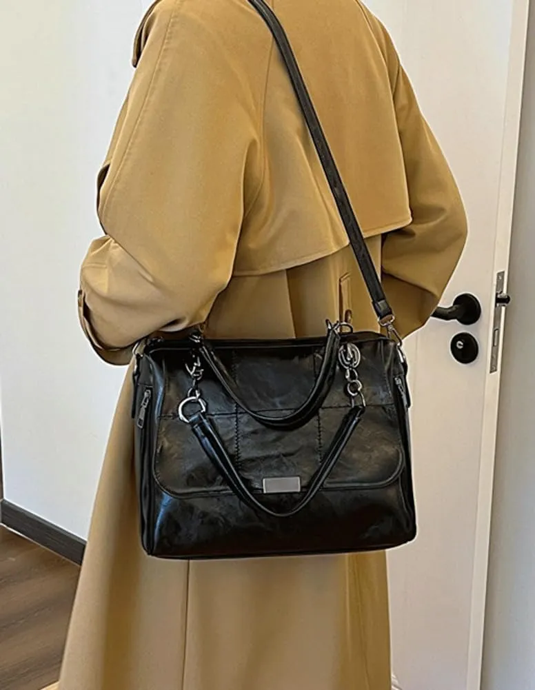 Vegan Leather Totes for Women Large Shouler Bag Fashion Crossbody Bag Purse Top Handle Satchel for Work Travel