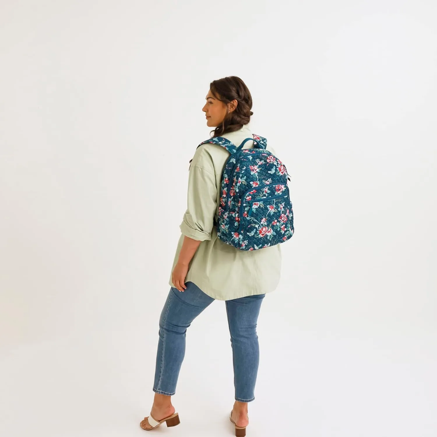 Vera Bradley Iconic Campus Backpack, Signature Cotton, Orchard Plaid