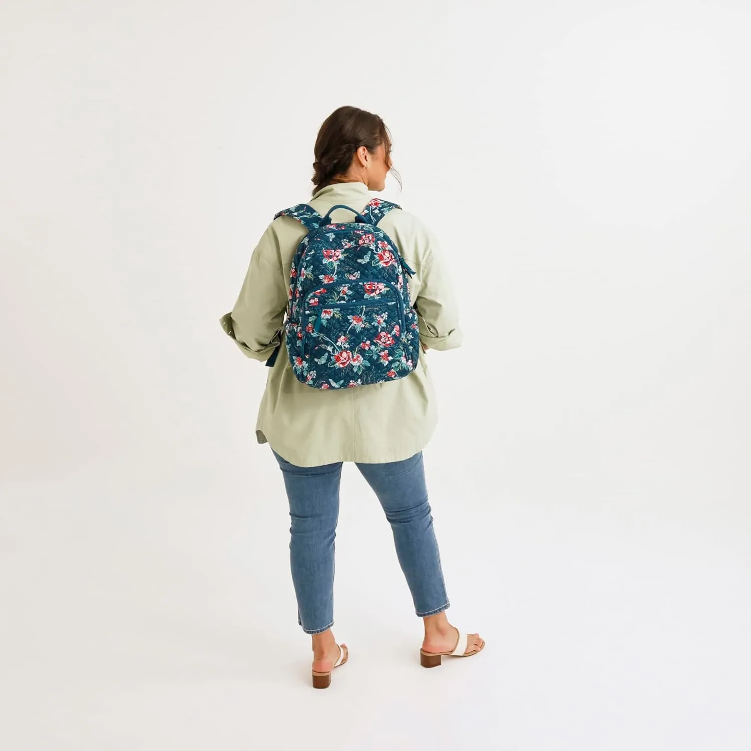 Vera Bradley Iconic Campus Backpack, Signature Cotton, Orchard Plaid