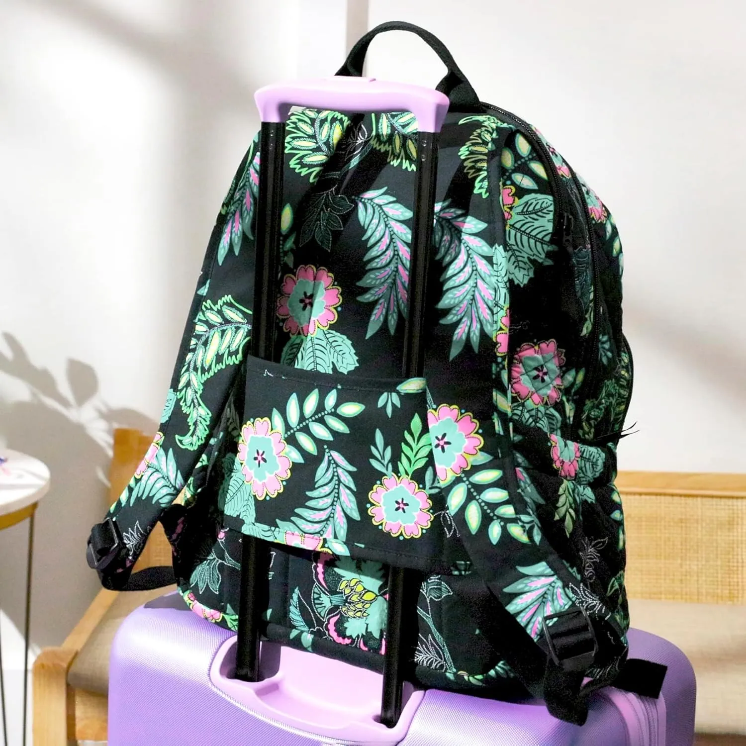 Vera Bradley Iconic Campus Backpack, Signature Cotton, Orchard Plaid