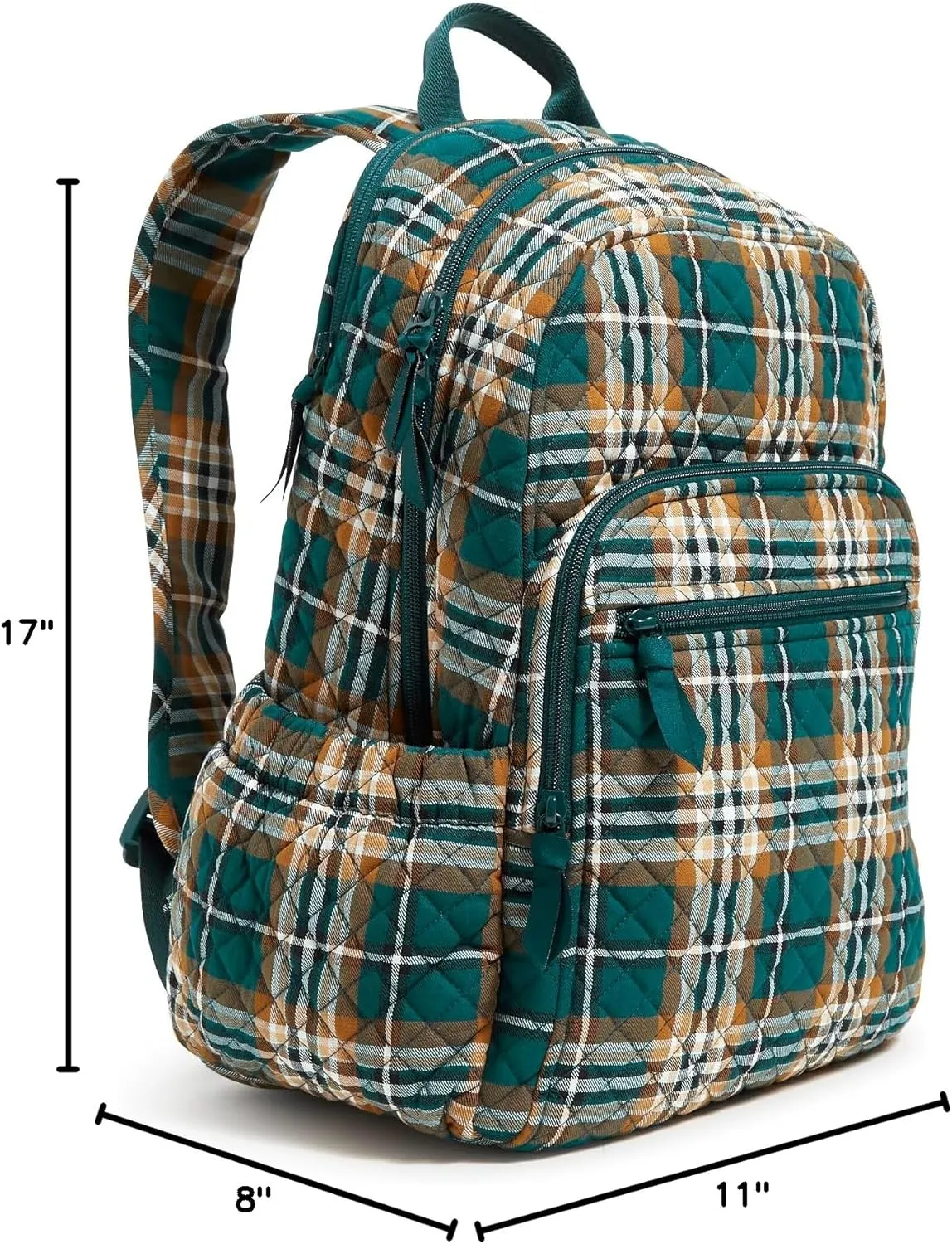 Vera Bradley Iconic Campus Backpack, Signature Cotton, Orchard Plaid