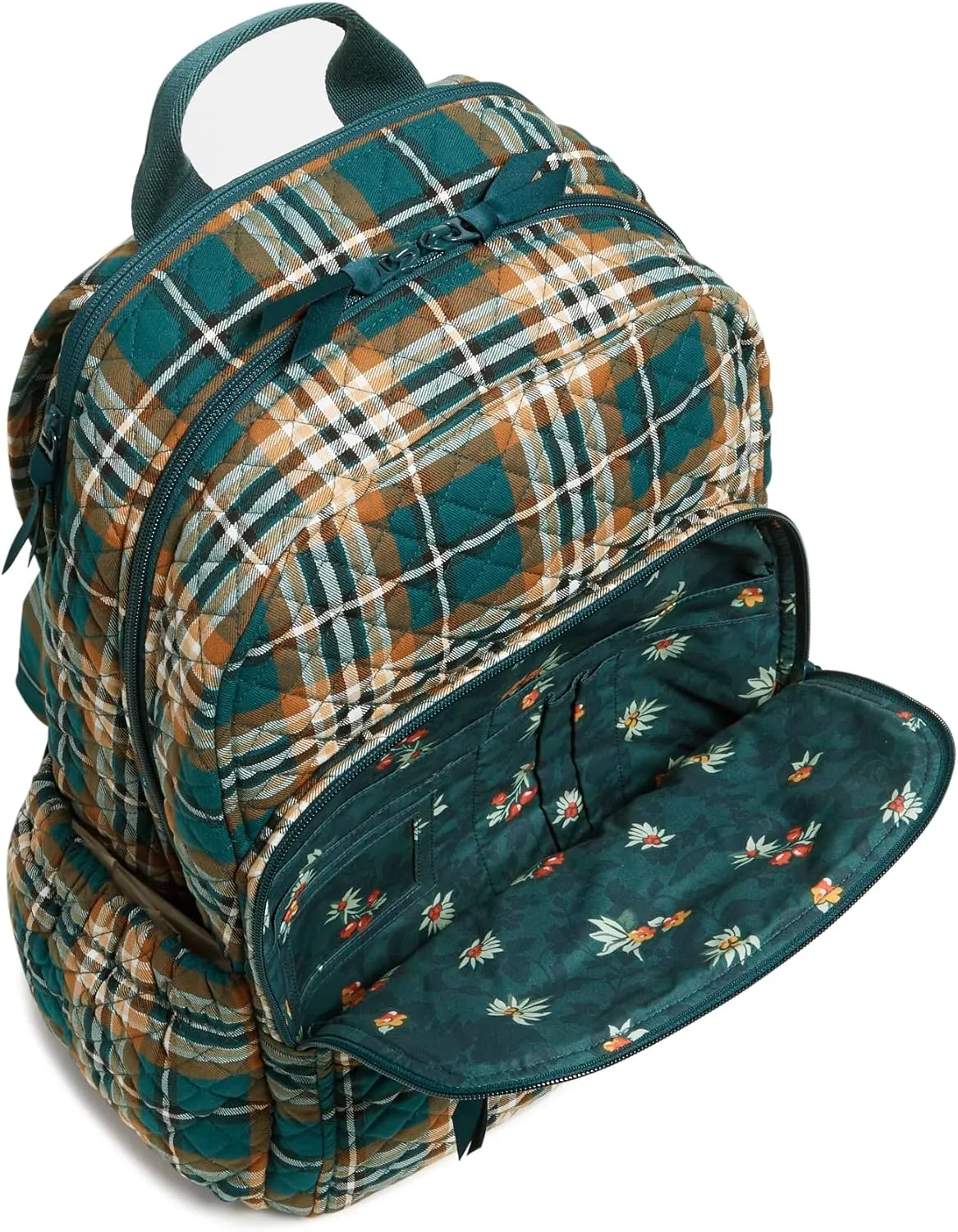 Vera Bradley Iconic Campus Backpack, Signature Cotton, Orchard Plaid