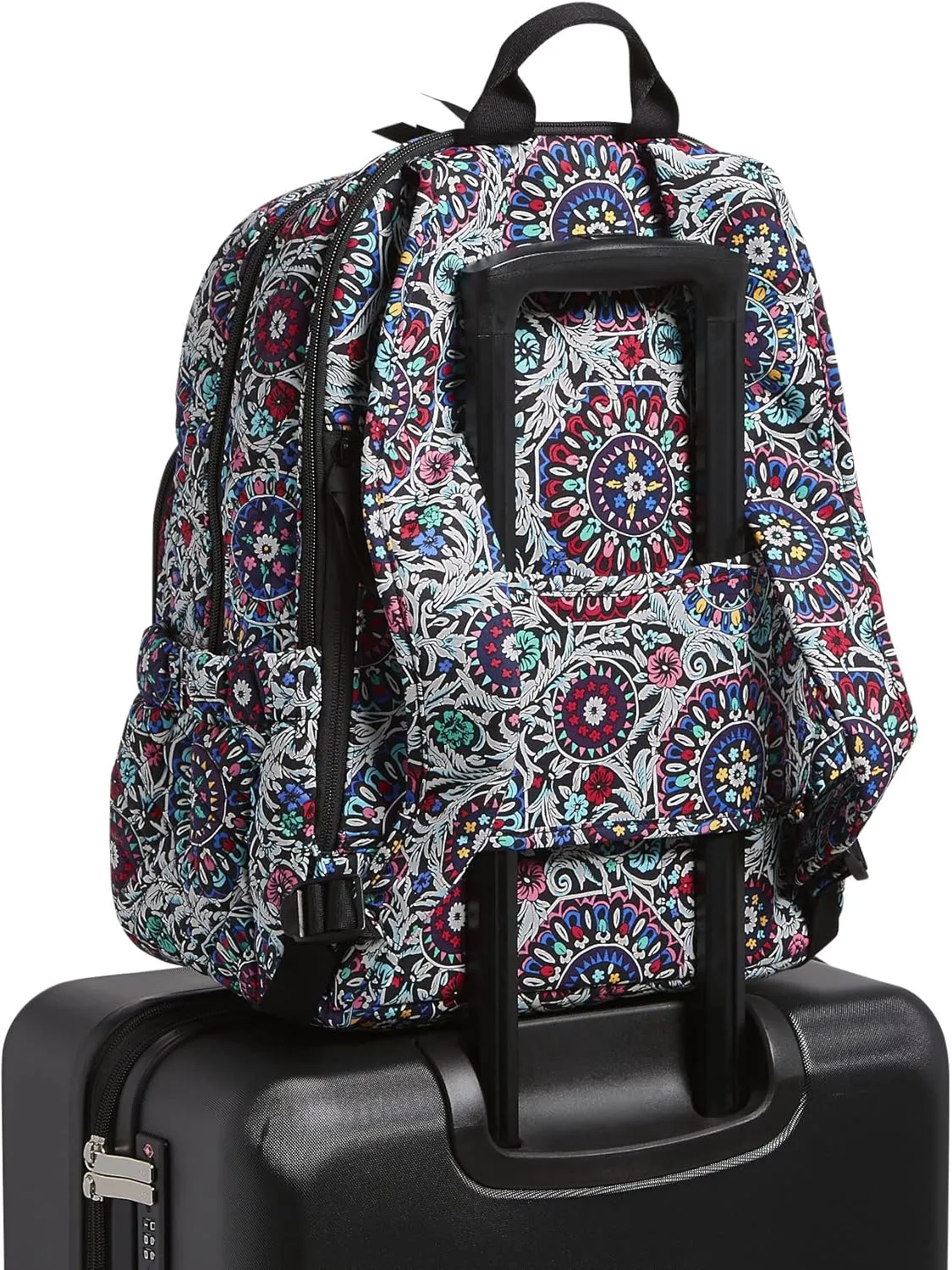 Vera Bradley Women's Cotton Campus Backpack, Stained Glass Medallion - Recycled Cotton, One Size