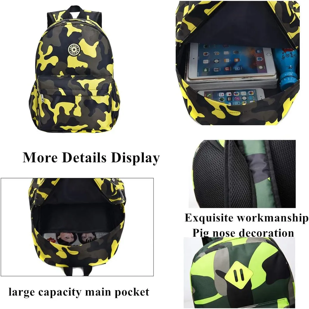 VIDOSCLA Camouflage Backpacks for Preschool Students Schoolbag Boys Bookbag for Kids