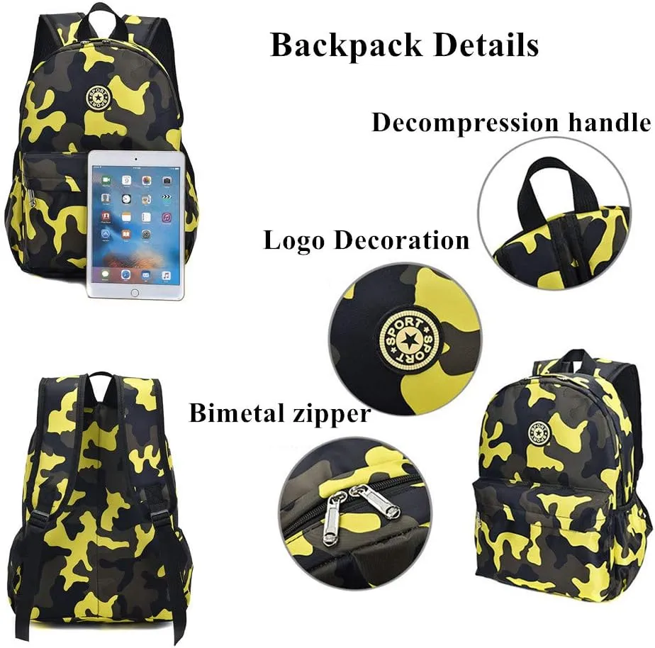 VIDOSCLA Camouflage Backpacks for Preschool Students Schoolbag Boys Bookbag for Kids