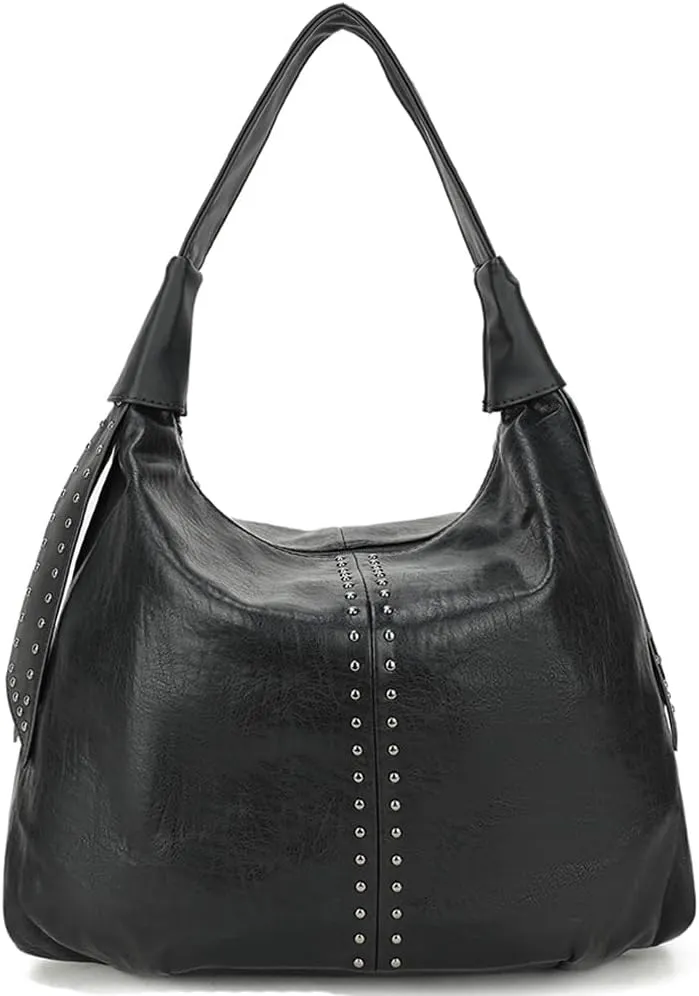 Vintage Handbags Womens Single Shoulder Tote Bag Vegan Leather Hobo Handbag Ladies Weekender Bag Rivet Totes Purse