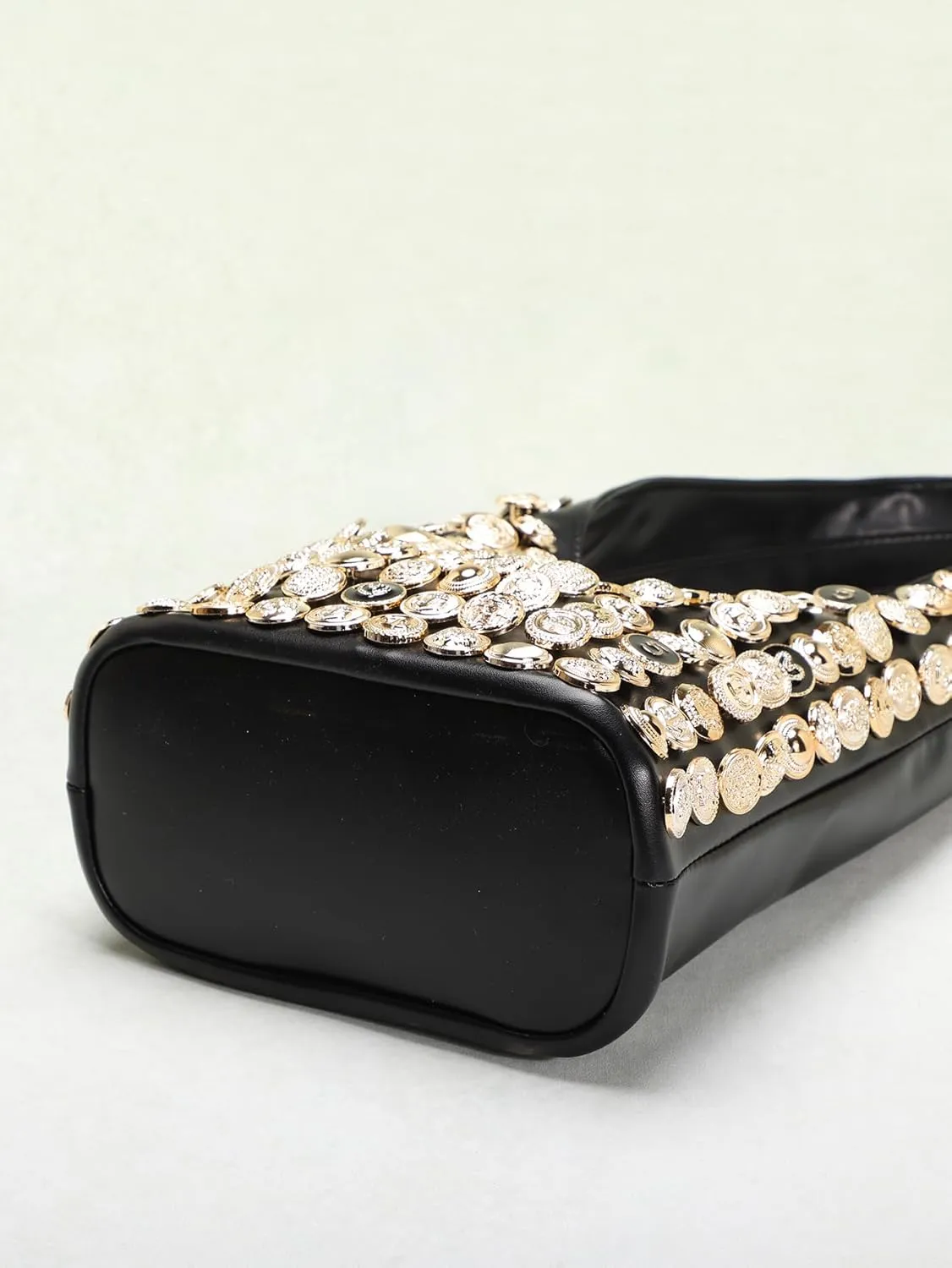 Vintage Leather Studded Purse Women Y2k Shoulder Bag 90s Punk Designer Handbags Bucket Bag 2000s Streetwear