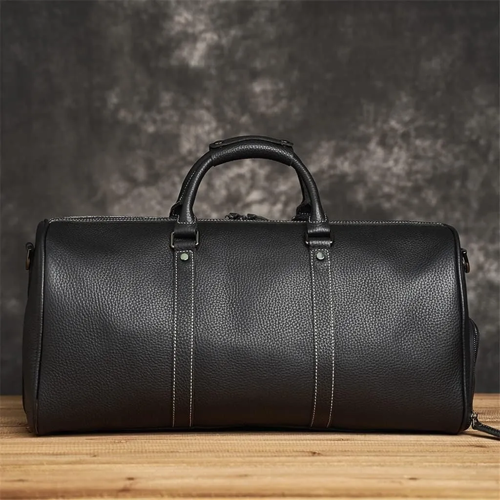 Vintage Men's Hand Luggage Bag Travel Bag Leather Large Capacity Single Shoulder Messenger For 15 Inch Laptop