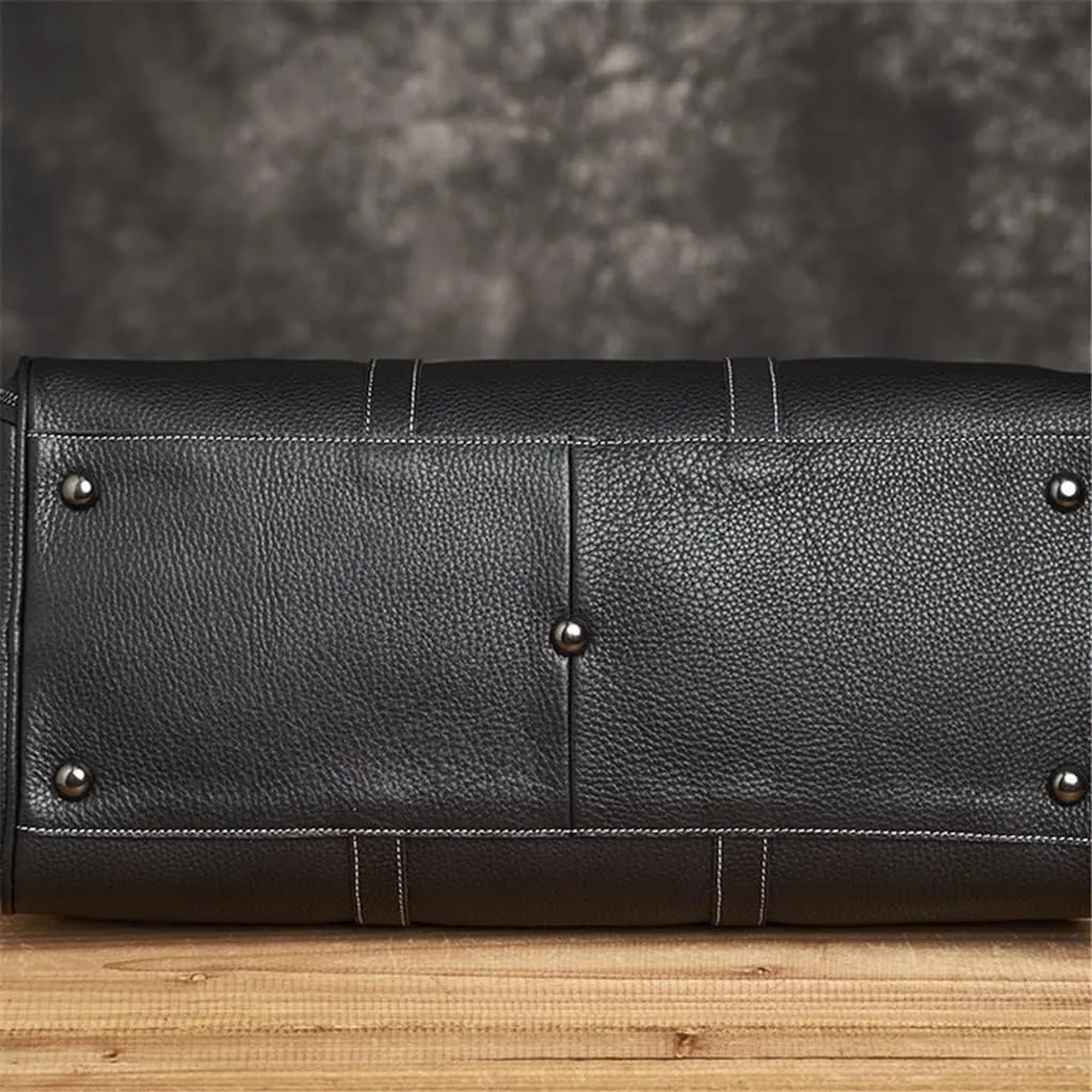 Vintage Men's Hand Luggage Bag Travel Bag Leather Large Capacity Single Shoulder Messenger For 15 Inch Laptop