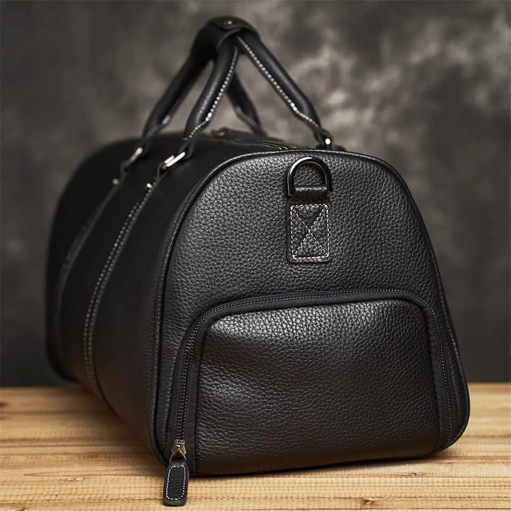 Vintage Men's Hand Luggage Bag Travel Bag Leather Large Capacity Single Shoulder Messenger For 15 Inch Laptop