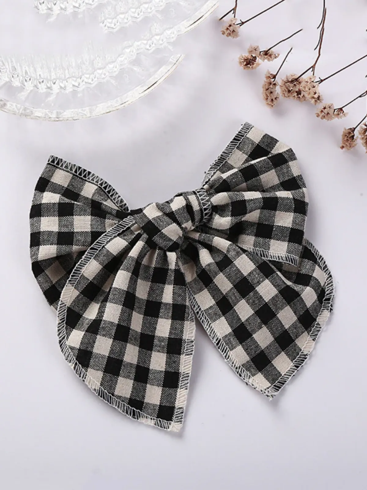 Vintage Stylin' Plaid Bow Hair Clip