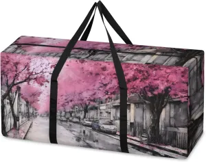 Watercolor City Extra Large Moving Bags Heavy Duty Storage Bags Retro City Cloth Wrap Around Handles Double Zipper Reusable Convenient Foldable Storage Tote for Travel Camping Space Save