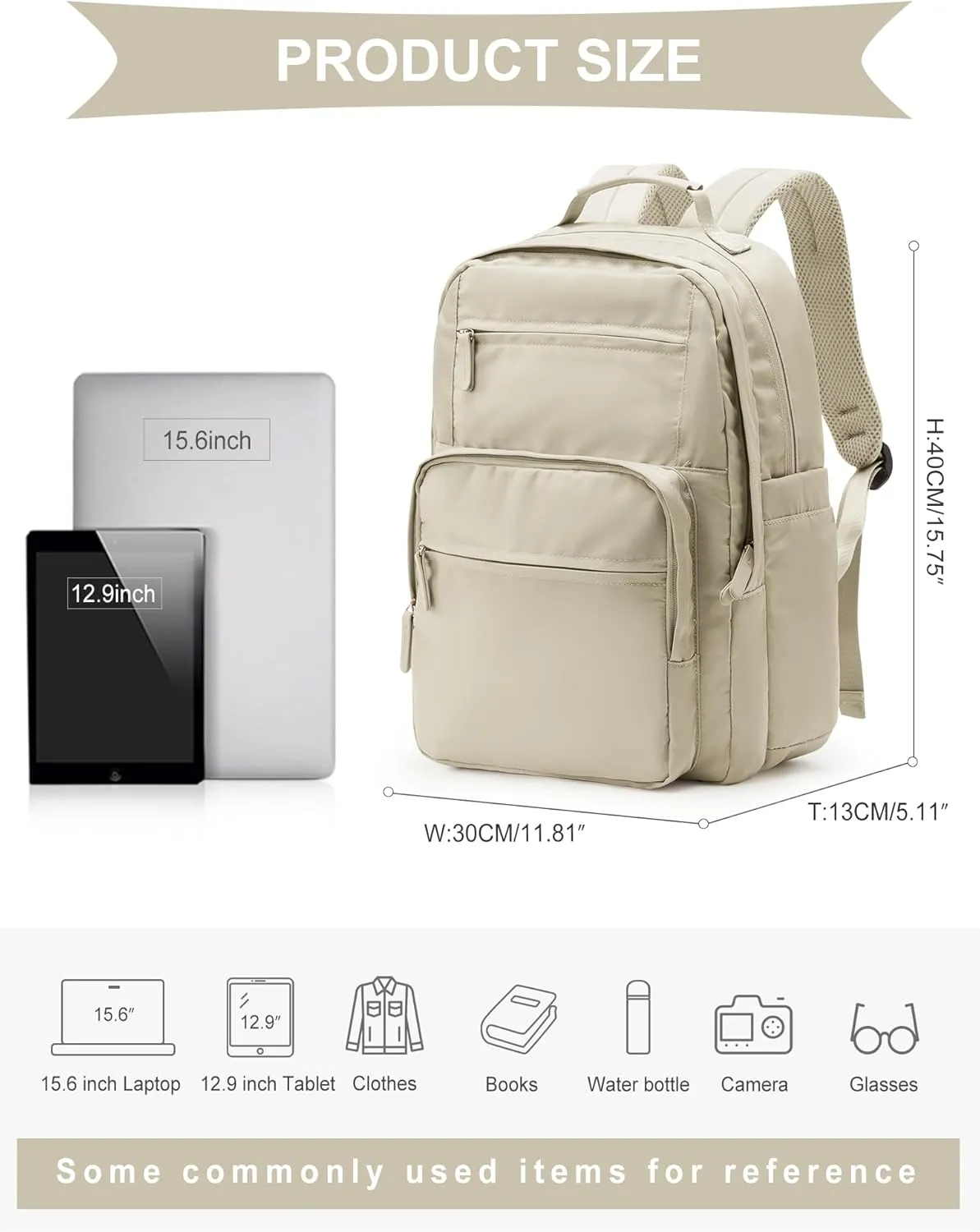 wepadre Backpack For School Women Men School Bag Aesthetic Backpack For College School Backpacks For Teen Girls High School Backpacks With Laptop Compartment Bookbags Bagpack Khaki