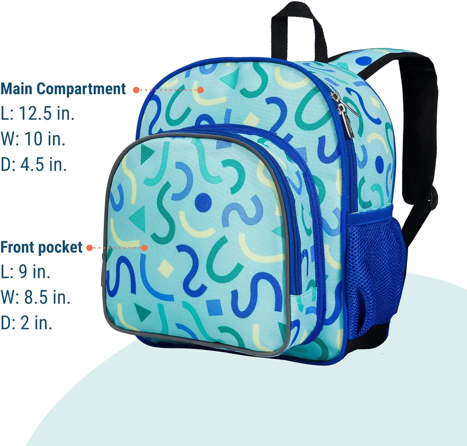 Wildkin 12-inch Kids Backpack  Padded, Adjustable, Ideal for Daycare & Travel (Confetti Blue)