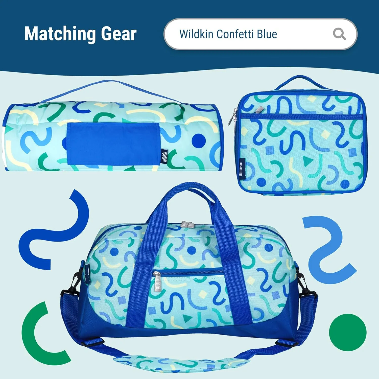 Wildkin 12-inch Kids Backpack  Padded, Adjustable, Ideal for Daycare & Travel (Confetti Blue)