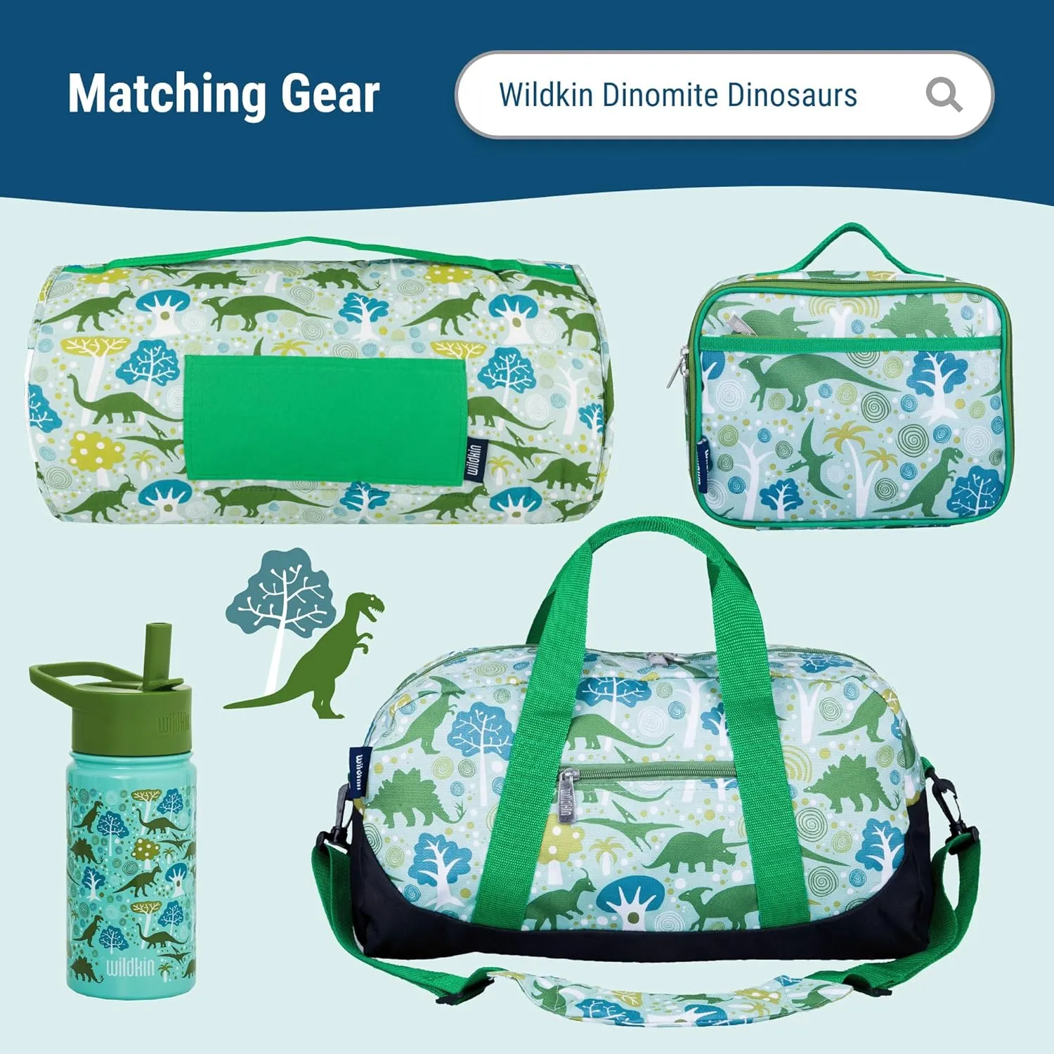 Wildkin 12-inch Kids Backpack  Padded, Adjustable, Ideal for Daycare & Travel - Dinomite Dinosaurs