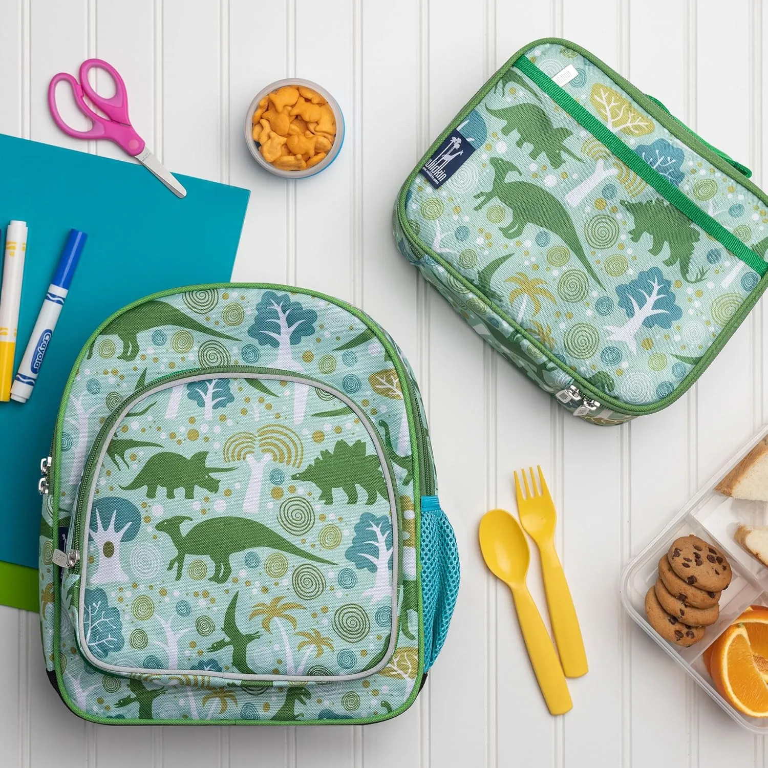 Wildkin 12-inch Kids Backpack  Padded, Adjustable, Ideal for Daycare & Travel - Dinomite Dinosaurs