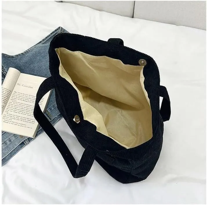 Women Corduroy Tote Bag Large Shoulder Totes Bags Casual Shopping Work Handbag