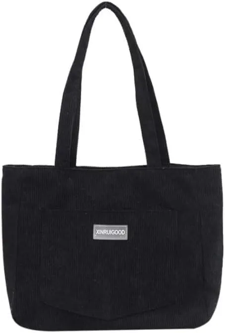 Women Corduroy Tote Bag Large Shoulder Totes Bags Casual Shopping Work Handbag