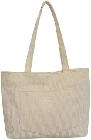 Women Corduroy Tote Bag Large Shoulder Totes Bags Casual Shopping Work Handbag