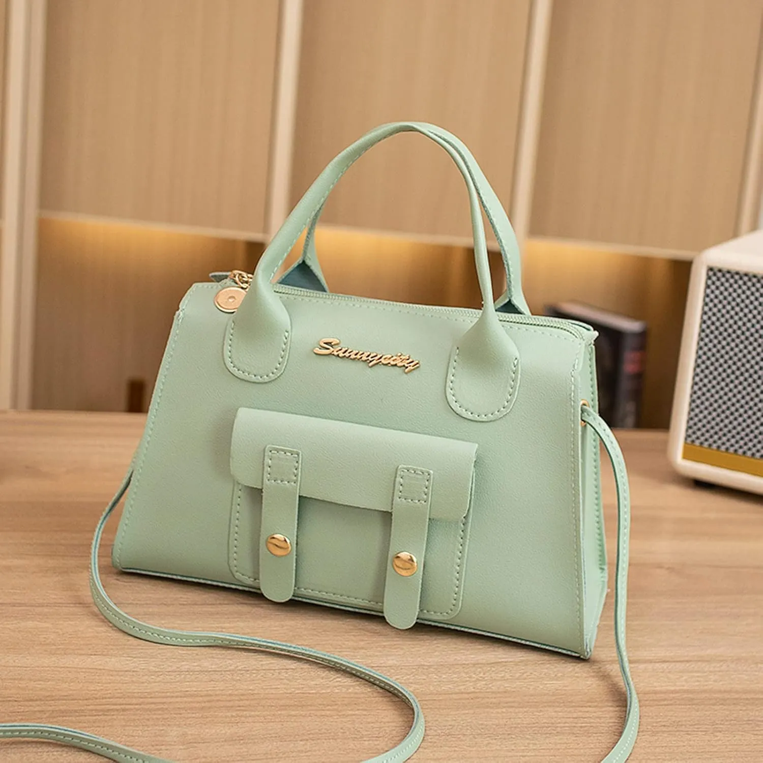 Women Messenger Bags Fashion New Pattern Solid Simple Handbag Shoulder Bag Purpose High Capacity (Green, One Size)