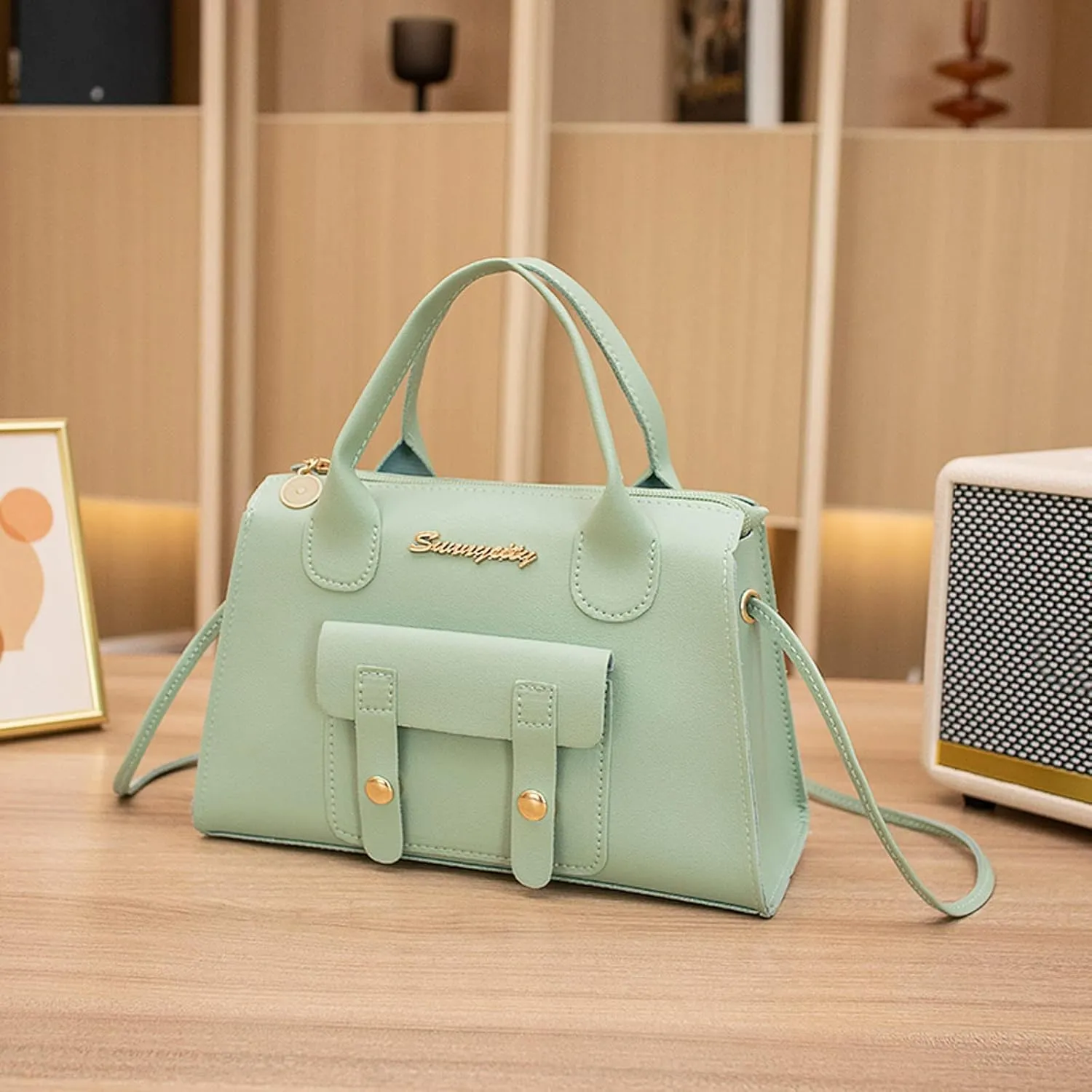 Women Messenger Bags Fashion New Pattern Solid Simple Handbag Shoulder Bag Purpose High Capacity (Green, One Size)
