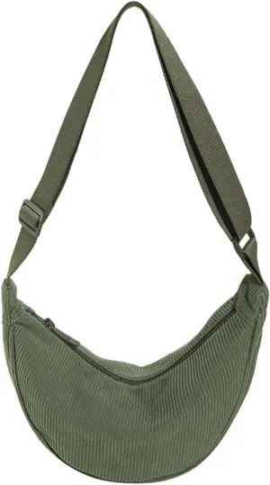 Women's Fashion Solid Color Cordulet Crossbody Bags Dumpling Bag Lightweight Underarm Bags Single (Green, One Size)