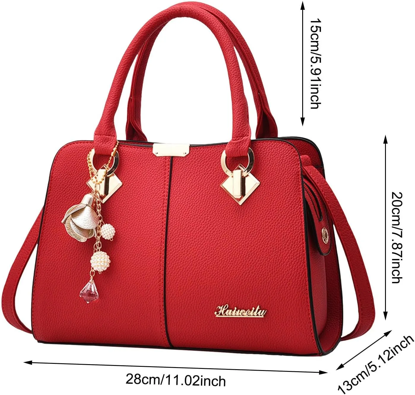 Women's Handbag Trendy Shoulder Crossbody Bag ish Messenger Bags Womens Tote Bags for Work (Red, One Size)