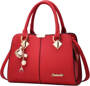 Women's Handbag Trendy Shoulder Crossbody Bag ish Messenger Bags Womens Tote Bags for Work (Red, One Size)