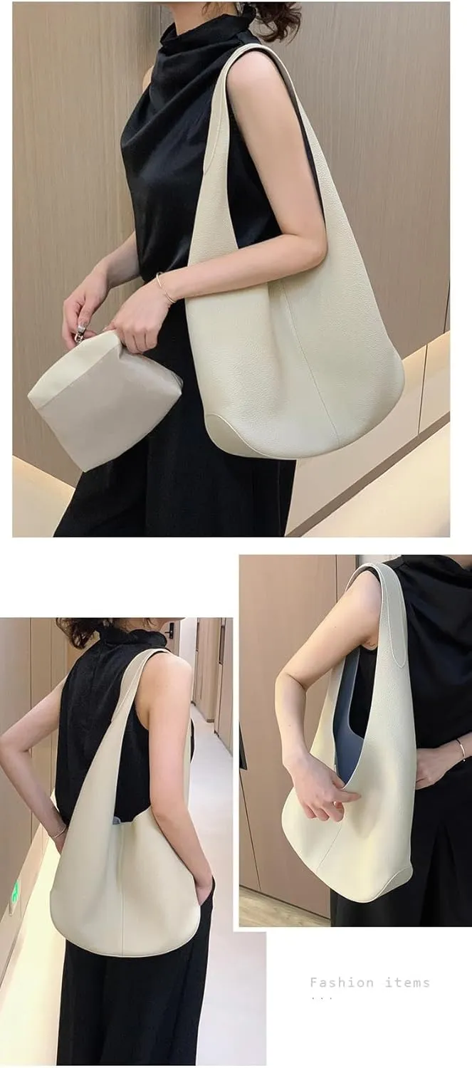 Women's Leather Large-capacity Shoulder Crossbody Bag Totes Hobo Versatile Bucket Bag Handbag Underarm Chic Stylish Luxury