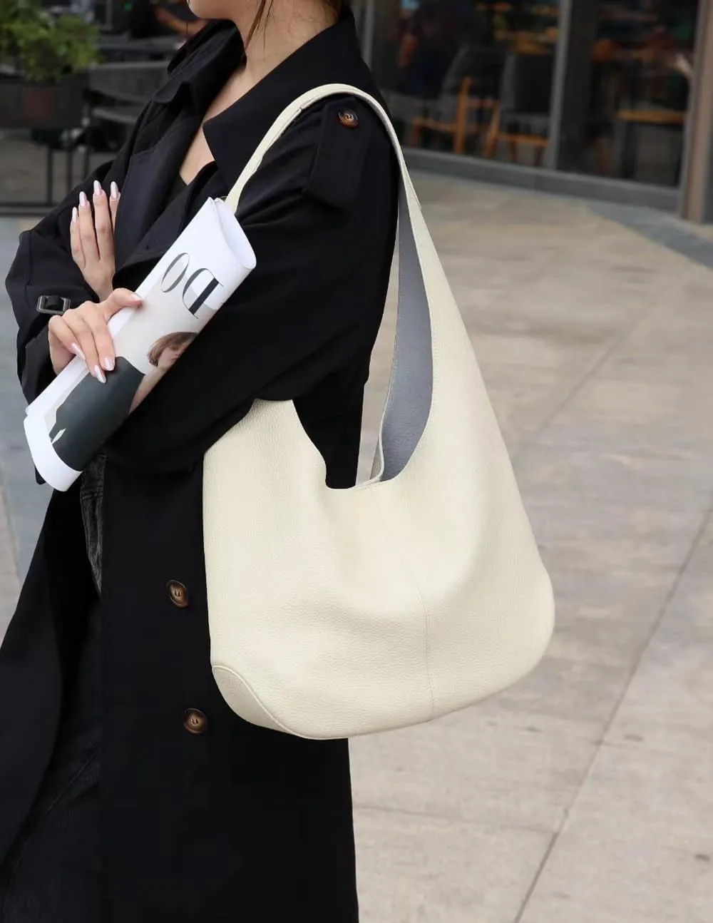 Women's Leather Large-capacity Shoulder Crossbody Bag Totes Hobo Versatile Bucket Bag Handbag Underarm Chic Stylish Luxury
