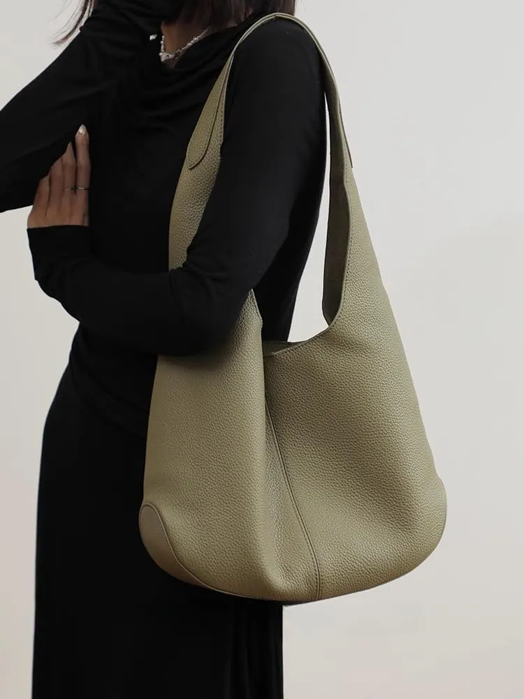 Women's Leather Large-capacity Shoulder Crossbody Bag Totes Hobo Versatile Bucket Bag Handbag Underarm Chic Stylish Luxury
