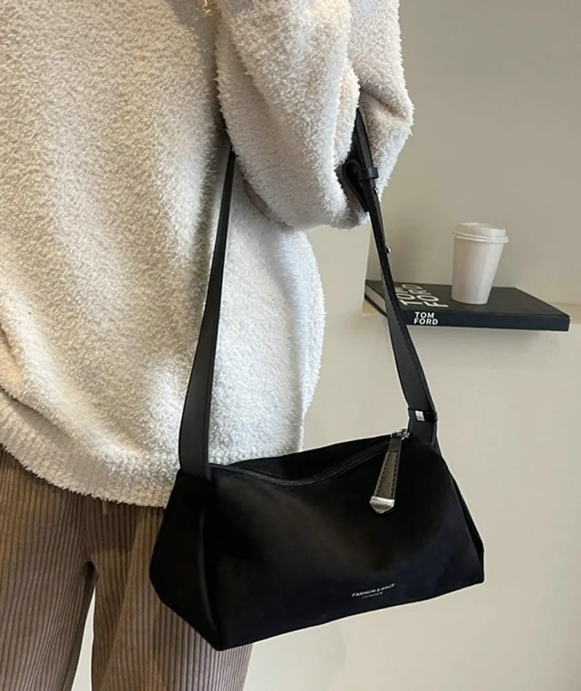 Women's Retro Shoulder Bag Totes Handbag Suede Bucket Underarm Purse Satchel Travel Winter Fall 2024