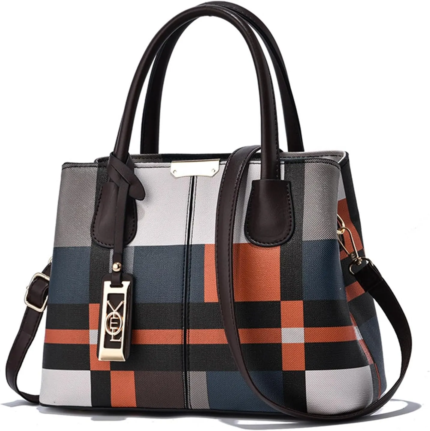 Womens Shoulder Shopping Handbags Roomy Multiple Pockets Bag Ladies Crossbody Purse Luxury Travel Bag(Coffee)