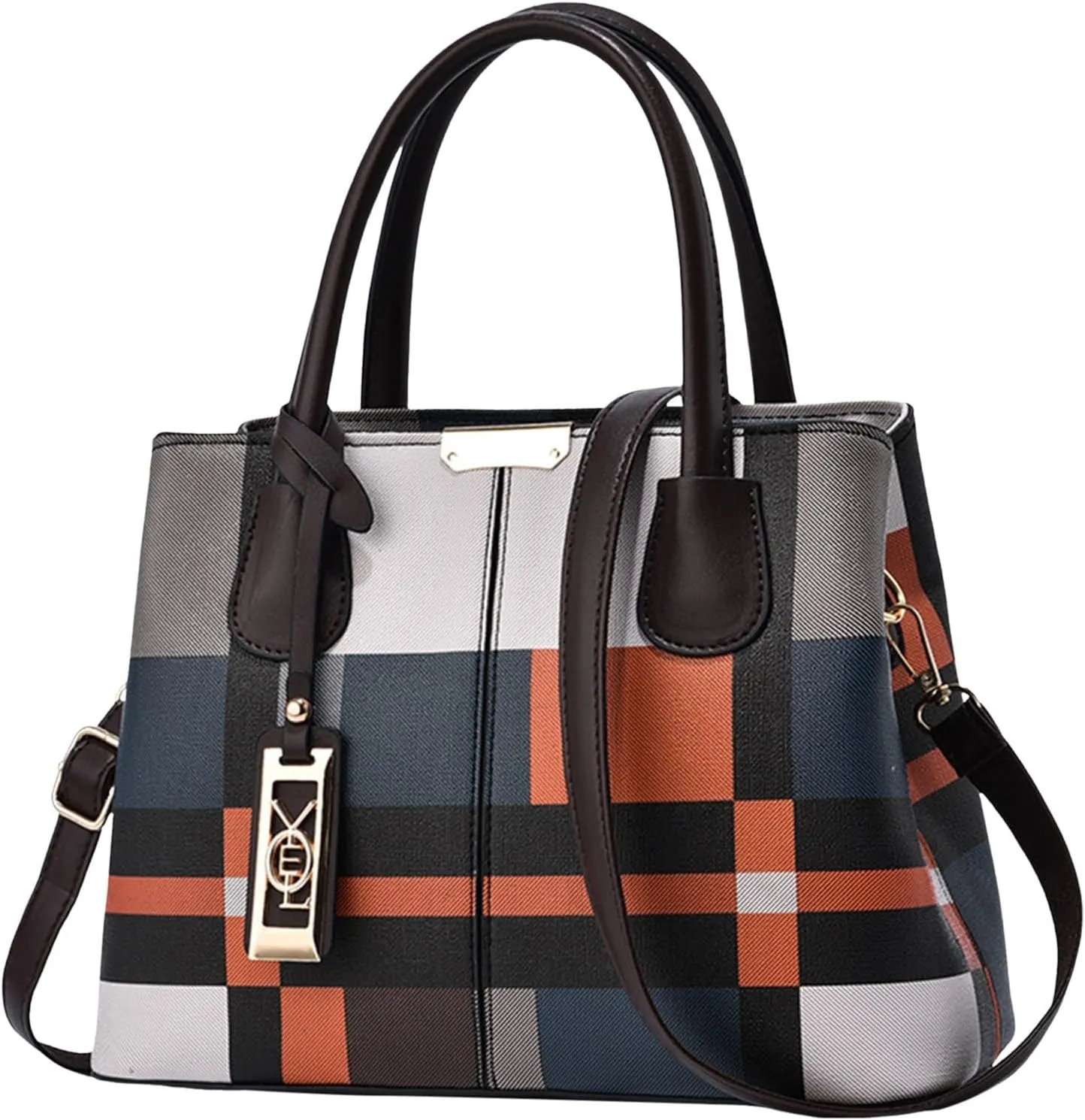 Womens Shoulder Shopping Handbags Roomy Multiple Pockets Bag Ladies Crossbody Purse Luxury Travel Bag(Coffee)