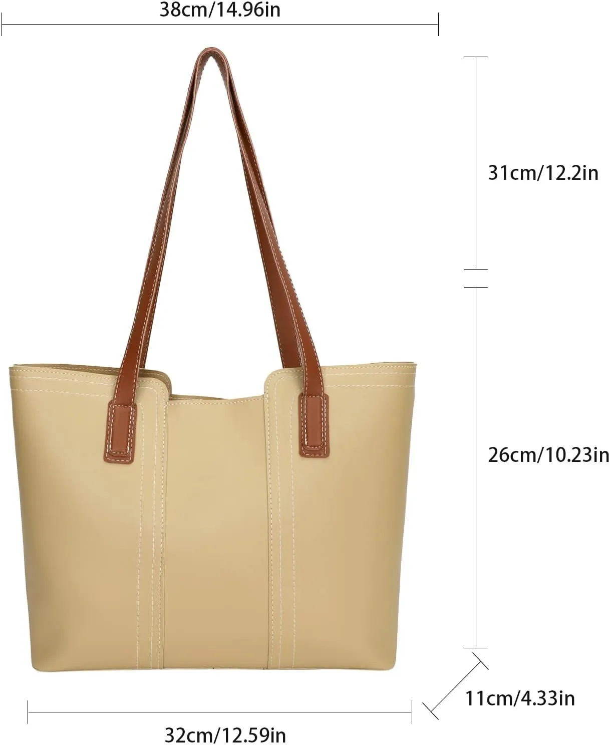 Women's Trendy Tote Bags Roomy Multiple Pockets Bag Ladies Crossbody Purse Trendy Waterproof Cross Body Bag(White)