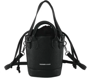 Women's Vegan Leather Handbag Crossbody Shouler Bag Bucket Totes Small Purse Y2k Satchel with Drawstring
