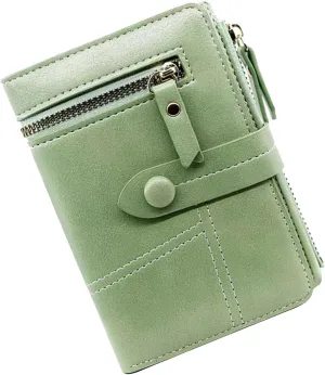 Womens Vintage Leather Wallets Zipper Purse for Travel Credit Card Holder Phone Organizer Leather Pocket Wallets