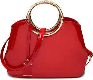 ZiMing Women Tote Bag Patent Leather Totes Top Handle Purse Satchel Shoulder Bag Ladies Gorgeous Evening Bags